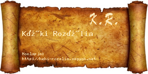 Kéki Rozália névjegykártya